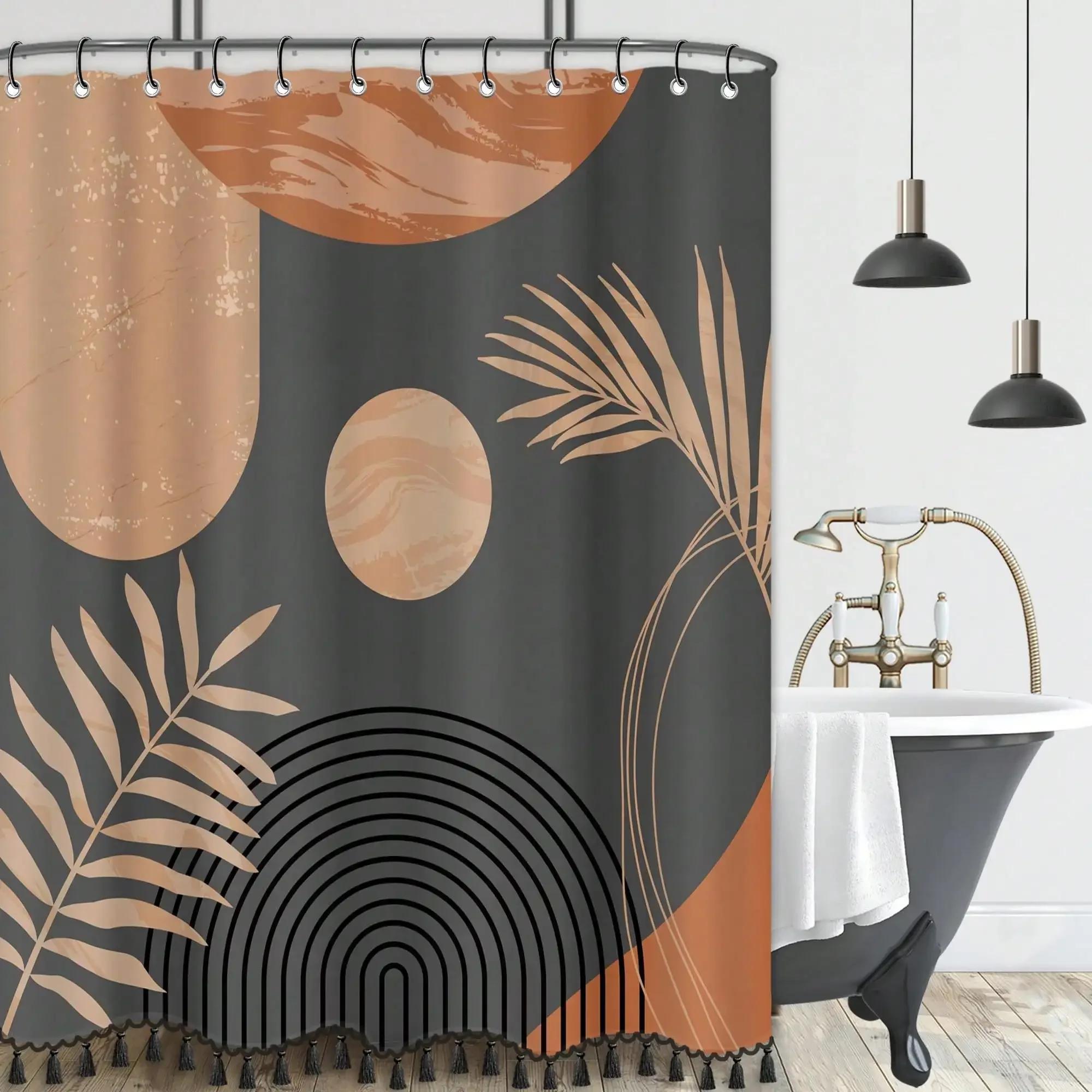 

Abstract Tropical Shower Curtain: Embrace the Bold Design, Soft Fabric, and Exotic Vibes for Your Stylish Bathroom 90x180cm