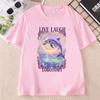 Live Laugh Lobotomy Unisex T Shirt Funny Dolphin Meme TShirt Casual Cotton Short Sleeve Weird T Shirts Graphic TShirts