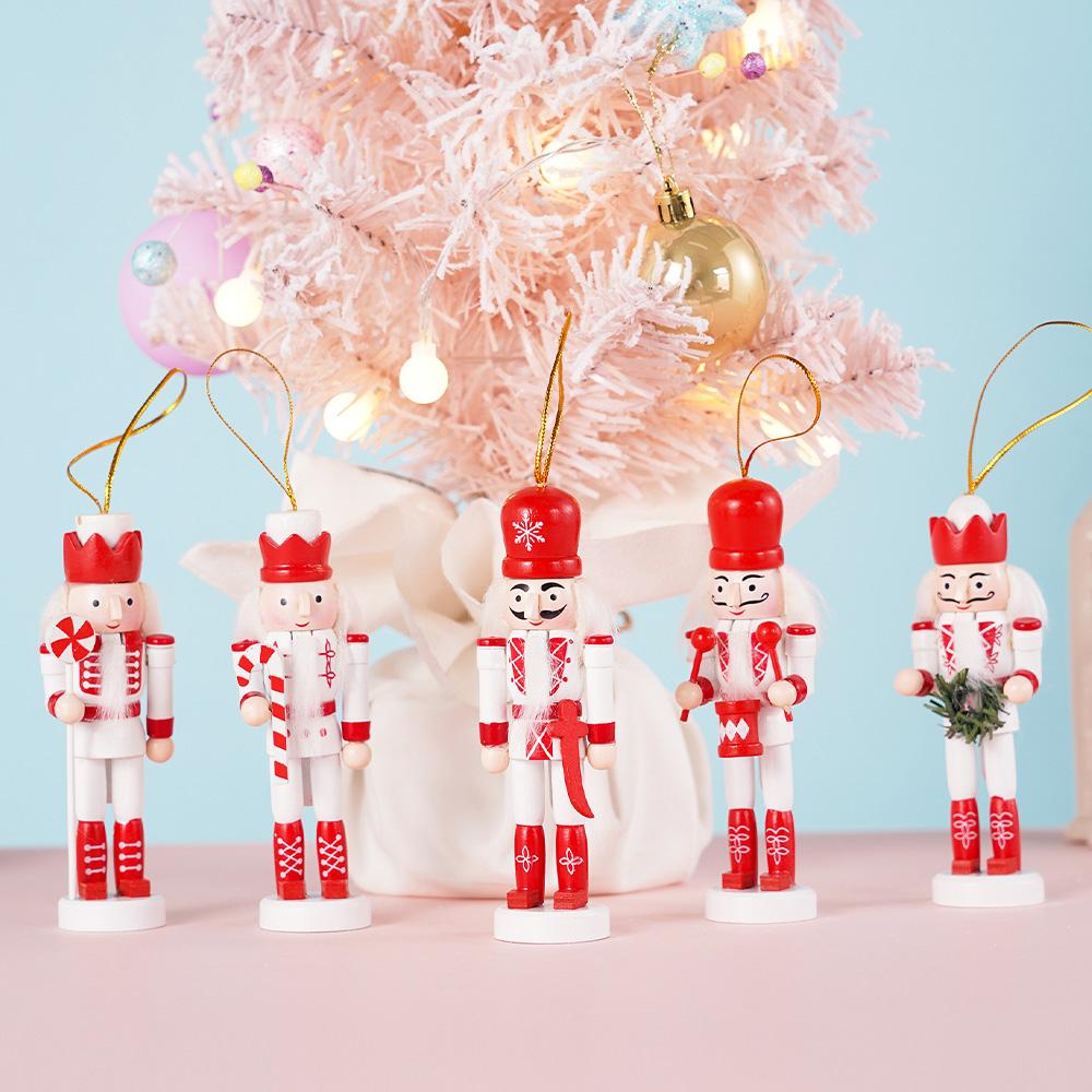 12CM 5Pcs Nutcracker Soldier Doll Puppet Pendant Christmas Decoration Christmas Tree Table Office Ornament Doll Toys Gift Friend