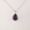 Amethyst Gemstone Silver Handmade Pendant 1.3" , 925 Sterling Silver Wedding Gift For Her APP-3-14