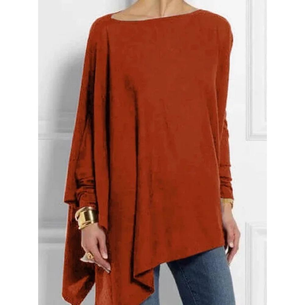 

Хлопковые нестандартные женские топы и блузки, повседневный топ с круглым вырезом и длинным рукавом, женская туника 2024 года, осенние женские рубашки больших размеров для женщин Blusas 2XL красный