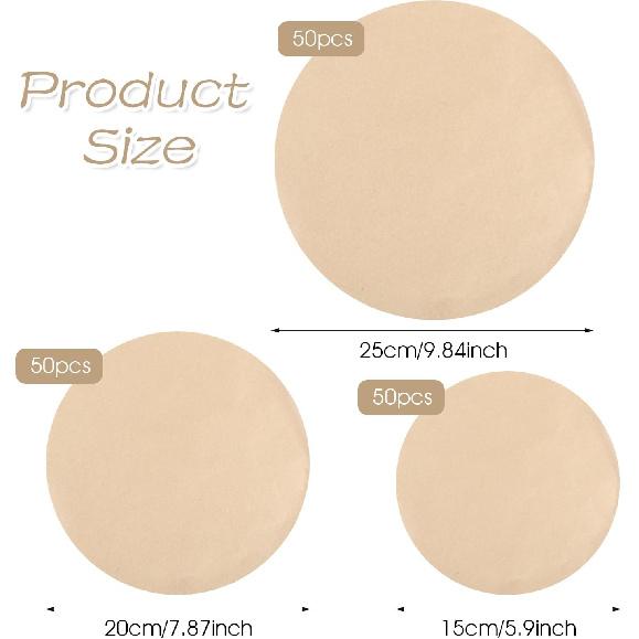 150 Sheets Round Baking Parchment Paper, 6, 8, 10 Inch Parchment Paper for Cake Pan Liners Non-Stick Precut Parchment Paper for Cookies Steamer