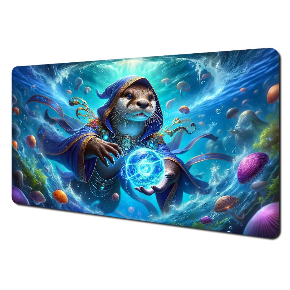 Magic Black Cat And Crystal Ball Mtg Playmat Magic Card Battle Mat 35x60cm Tapete Magic Mtg Nonslip Durable Stitched Edge