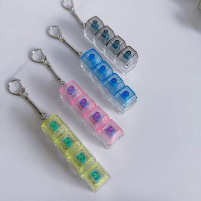 4-Key Pc Fully Transparent Cap, Decompression Key, Shaft Tester, Mechanical Keyboard, Decompression Key, Keychain With Light