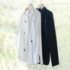 Chic Embroidered White Shirts for Men Spring and Summer Streetwear Youth New Casual Tops Pure Cotton Long Sleeve Shirt Korean Style Men Clothing