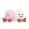 Jellycat Funny Pink and White Marshmallow Collectible Plush Decoration