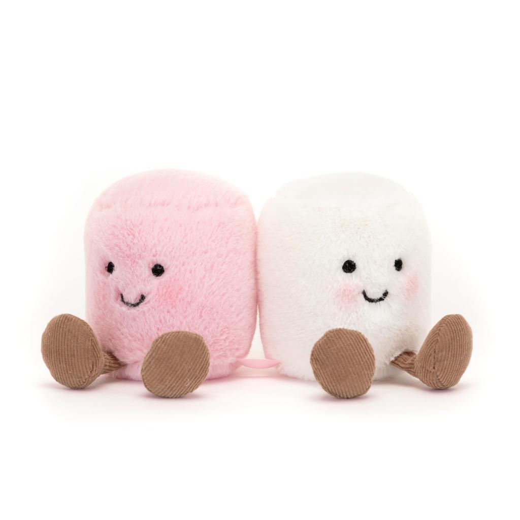 Jellycat Funny Pink and White Marshmallow Collectible Plush Decoration