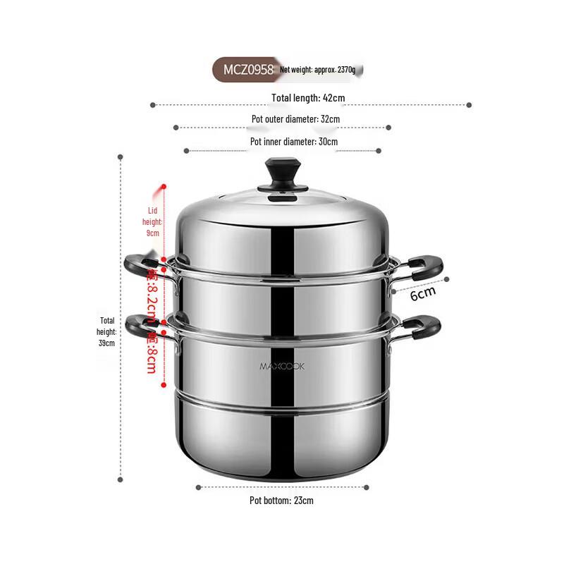 

Meichu 3-Layer Stainless Steel Steamer Pot