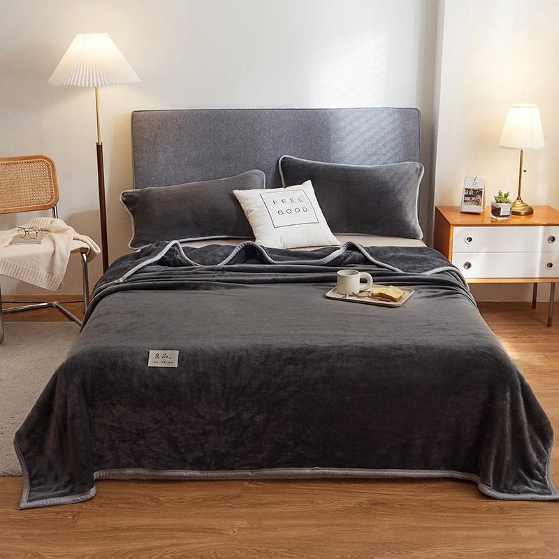 New milk fleece sheets single piece spring fleece thickened flannel coral fleece dormitory single quilt single plush blanket