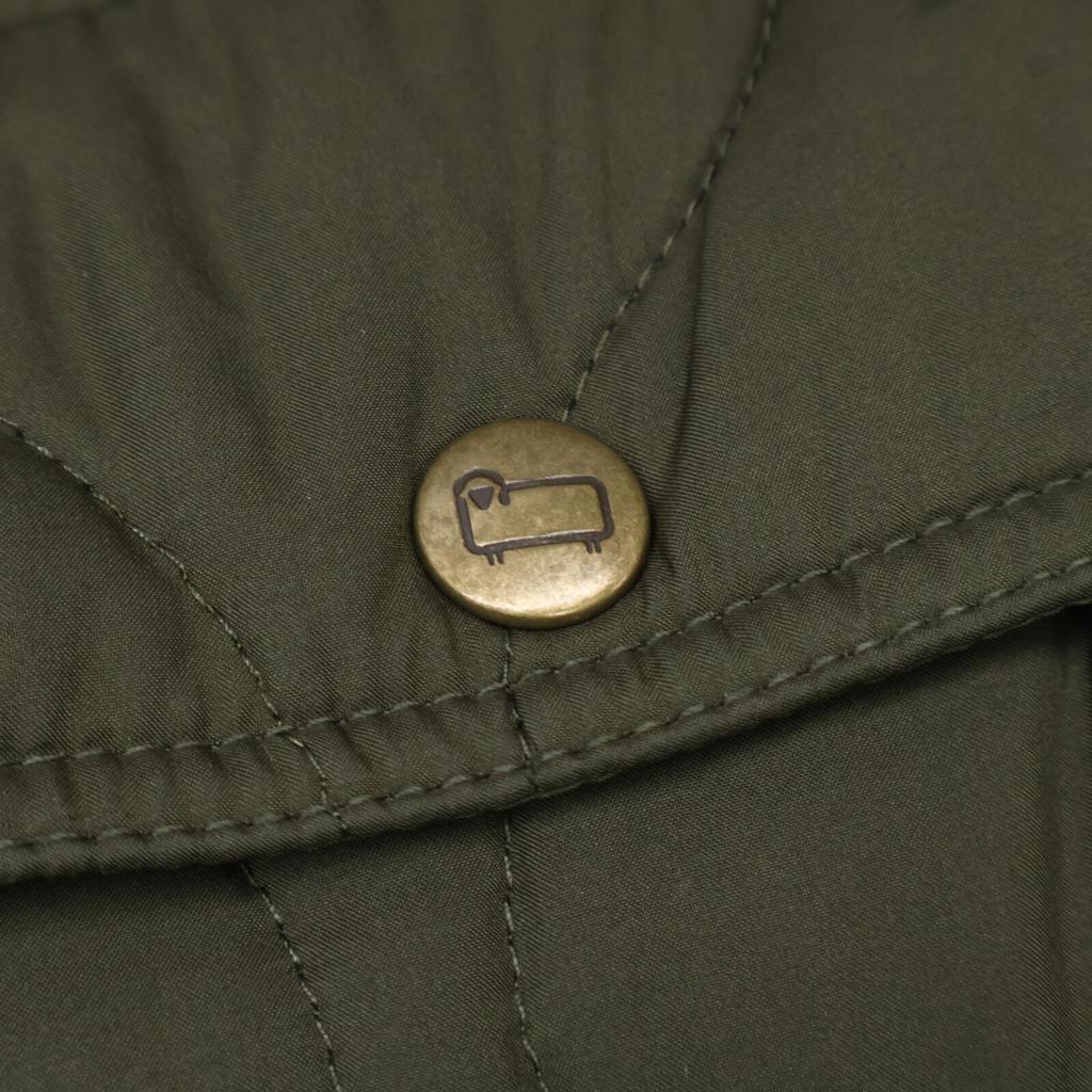 Woolrich WJOU0103BE Khaki Collarless Quilted Padded Coat Coat S khakiUsed