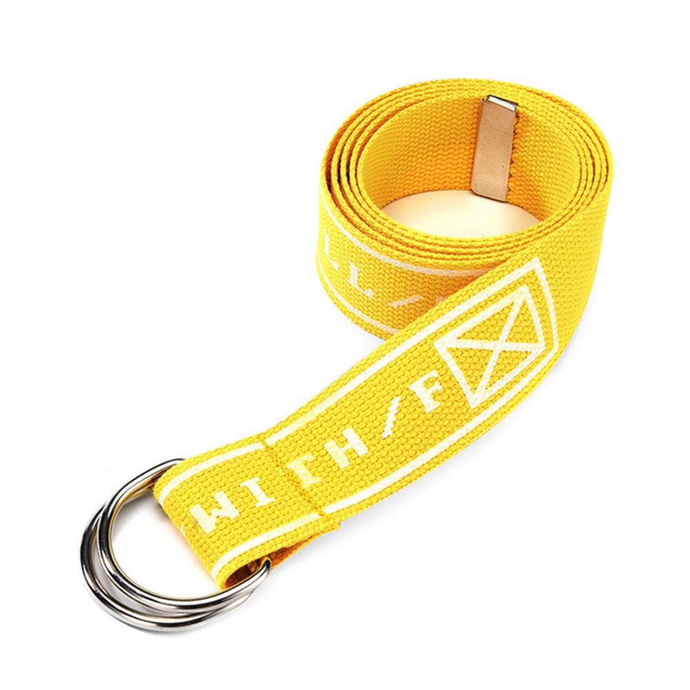 Men Women Students Double Ring Buckle All Match Printing Canvas Belt