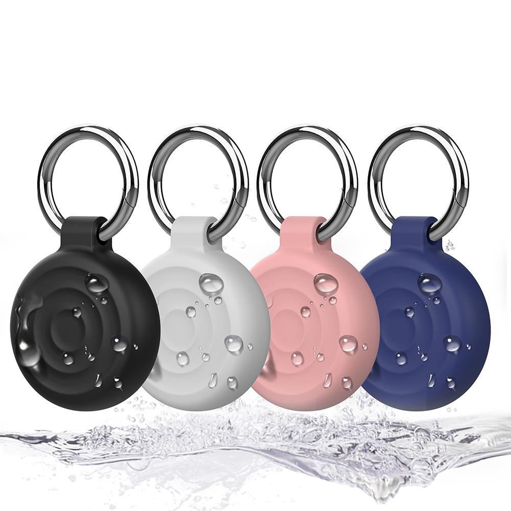 2 PCS Silicone Case for Apple AirTag Key Ring Cases Tags Chain Protective Keychain Cover Holder Case for Dog Collar Luggage Keys