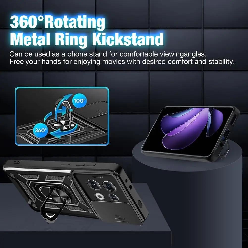 Etui pancernikowe do OPPO F29 PRO A5 PRO Reno 13 Pro 5G Etui Pierścień ochronny na aparat z suwakiem Uchwyt Pokrowiec odporny na wstrząsy Fundas