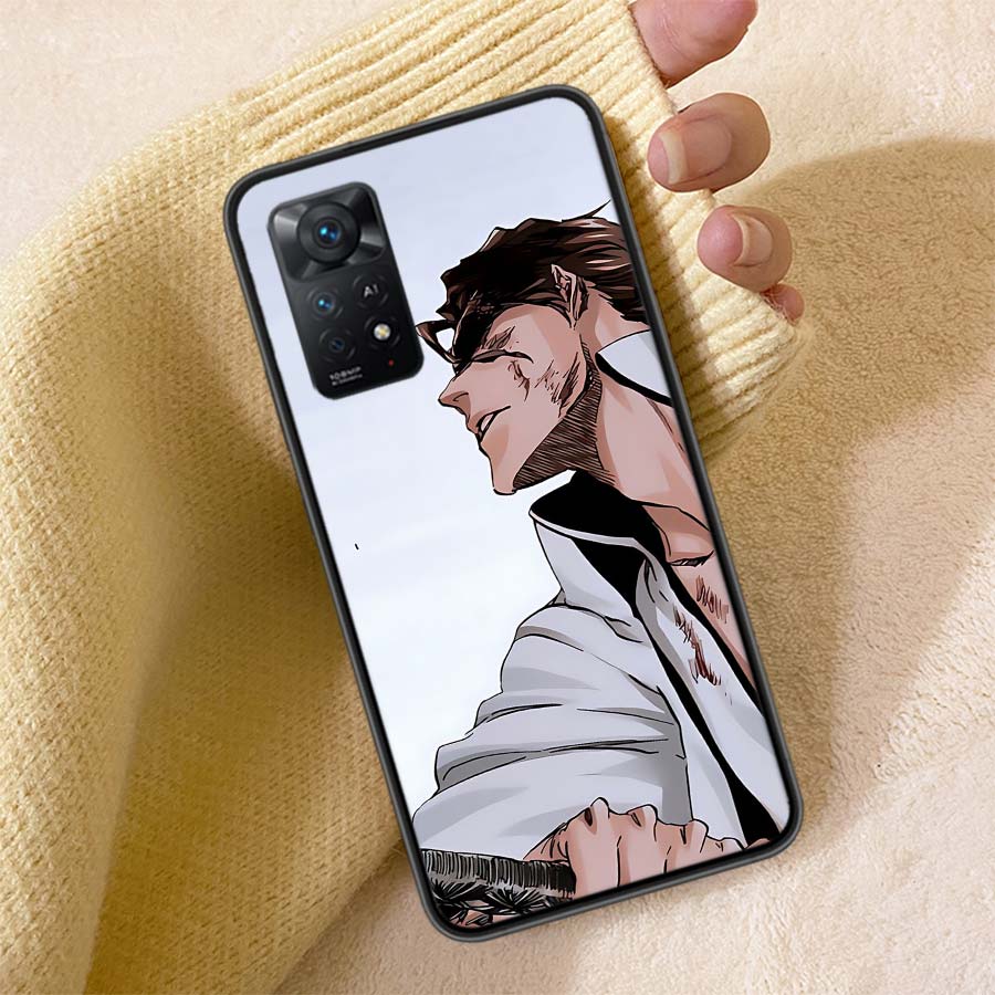 Bleach Aizen Sousuke Phone Case For Redmi Note 13 14 15 Pro Plus 12 13C 12C 15C 9 10 10C 9T 9C 9A TPU Soft Cover Clear Cell Case