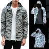 Hooded Fluorescent Men Windbreaker Casual Reflective Hip Hop Jacket Coat Male Clothing