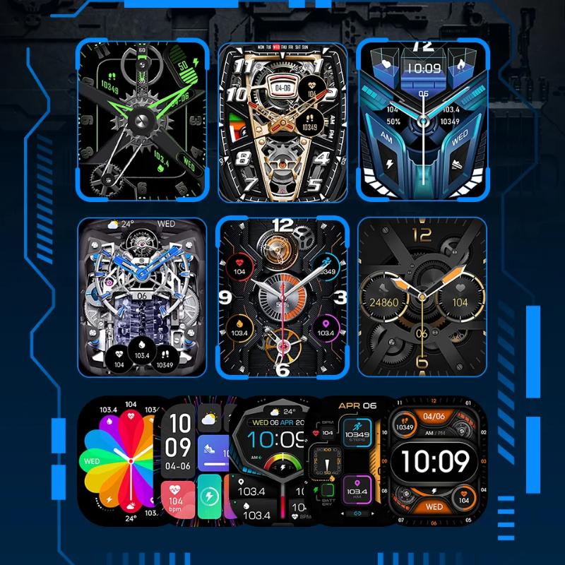 2025 New 1000mAh Battery Outdoor Smart Watch 2.13-Inch HD Screen Heart Rate Blood Pressure Waterproof Compass Sport Mode Smartwatch