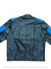 Halloween Stilvolle Motorrad Lammleder Schwarz & Blau Hoodie Jacke Herren Handgemacht
