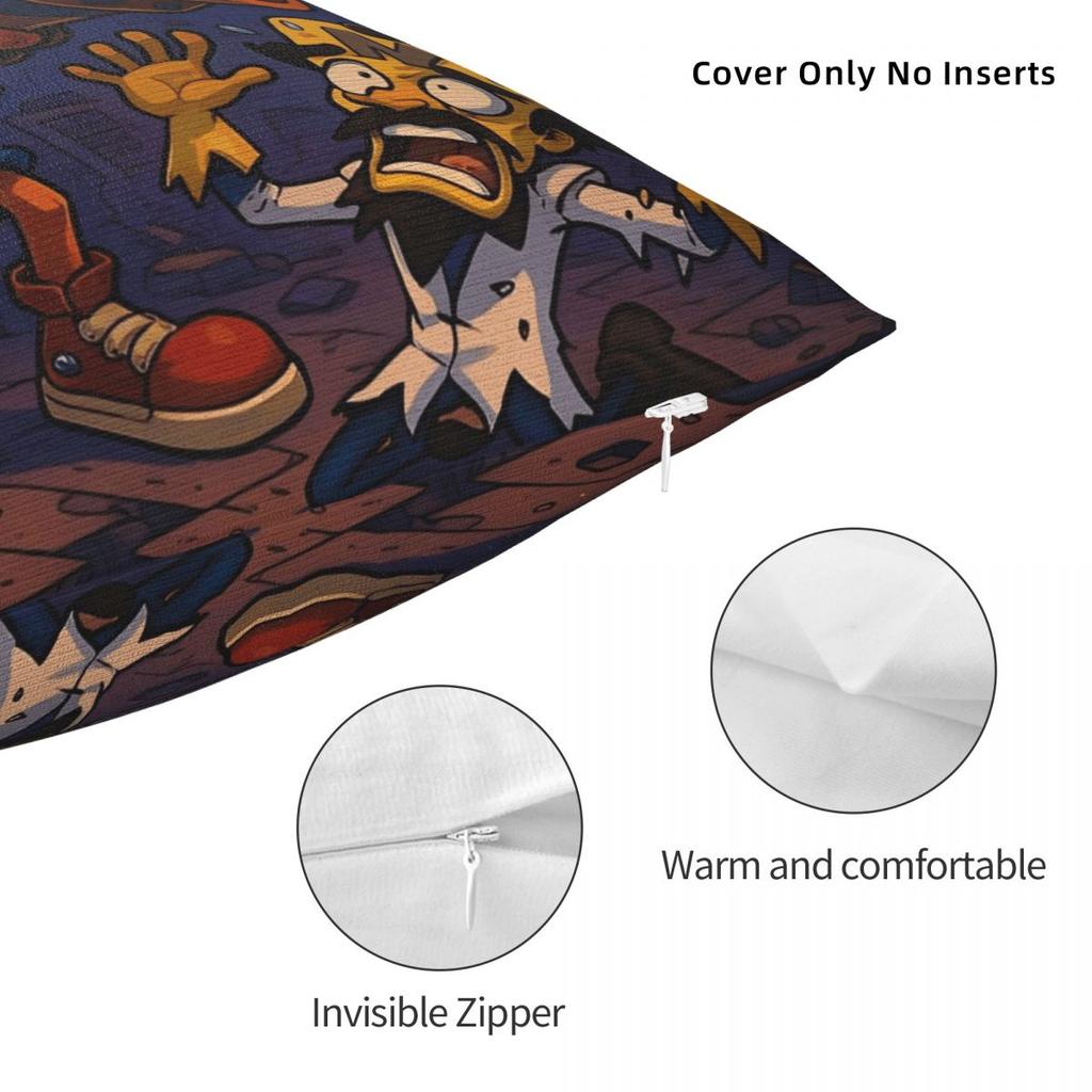Crashs Bandicoots Cartoon Pillow Cover Printed Cushion Cover Decor Video Game Throw Pillow Case Cover Bed Multiple Sizes