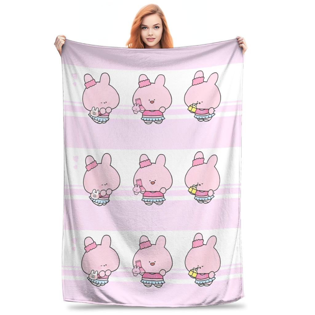 Asamimichaan Blanket Flannel Textile Decor Asamimi Multifunction Ultra-Soft Throw Blanket for Bedding Travel Plush Thin Quilt