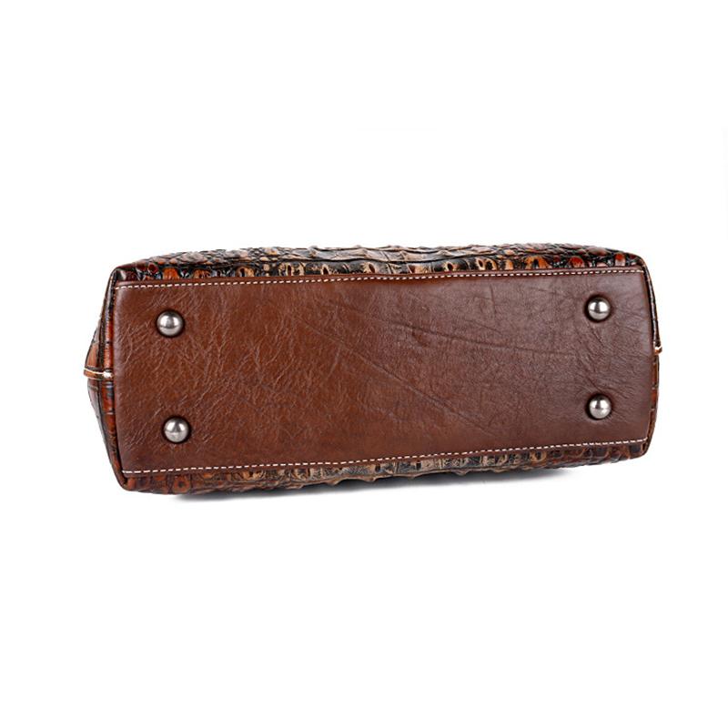 Women's Bag Genuine Leather Top Layer Cowhide Embossed Crocodile Pattern Retro One-shoulder Messenger Women's Bag