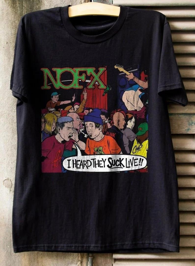 NOFX I Heard They Suck Live T-Shirt, Nofx Band T-Shirt, 1995 Nofx Album T-Shirt M
