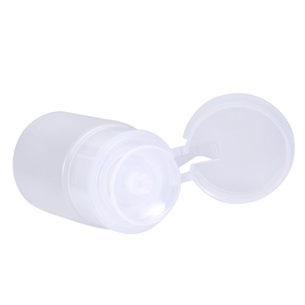 60ML Pump Dispenser Nail Art Polish Remover Alcohol Liquid Cleaner Handy Press Container (Pink)