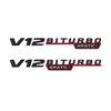 2pcs V12 BITURBO 4MATIC Logo Letters Sticker For C E S G Class SL ML W221 W205 W210 W211 W212 Fender Badge Decal