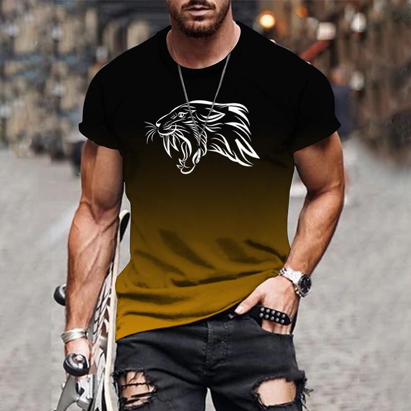 Летняя мужская футболка с рисунком животных 3D — фото 8