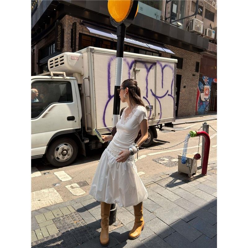 Streetstyle Ballonförmiger Nietenbesetzter Knospen-Halblangenrock