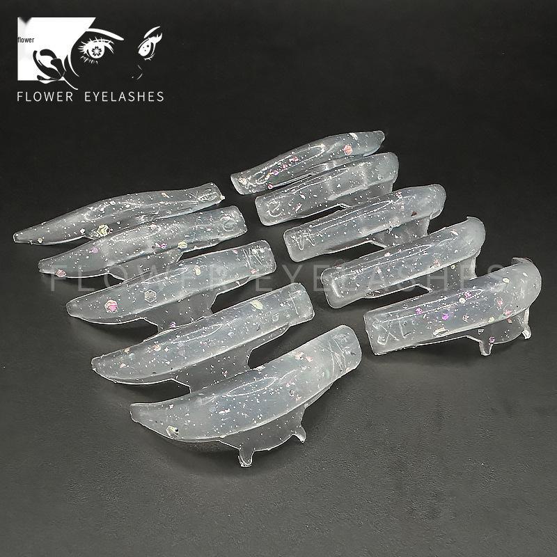 

Прозрачные силиконовые подушечки с блестками для ламинирования ресниц - 5 пар самоклеящиеся