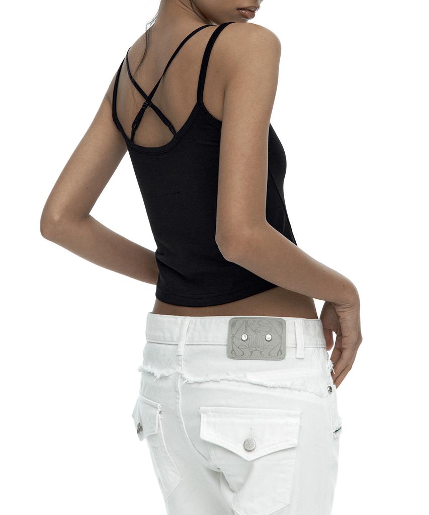 Kasiko Side Zipper Boots-Cut Jeans White
