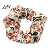 High Elasticity Hair Ties Halloween Ties, Scrunchies, Soft Stretchy Bands with Ghost Witch Hat Tie Bat Spider Web Design, Pleated Ponytail Holders for