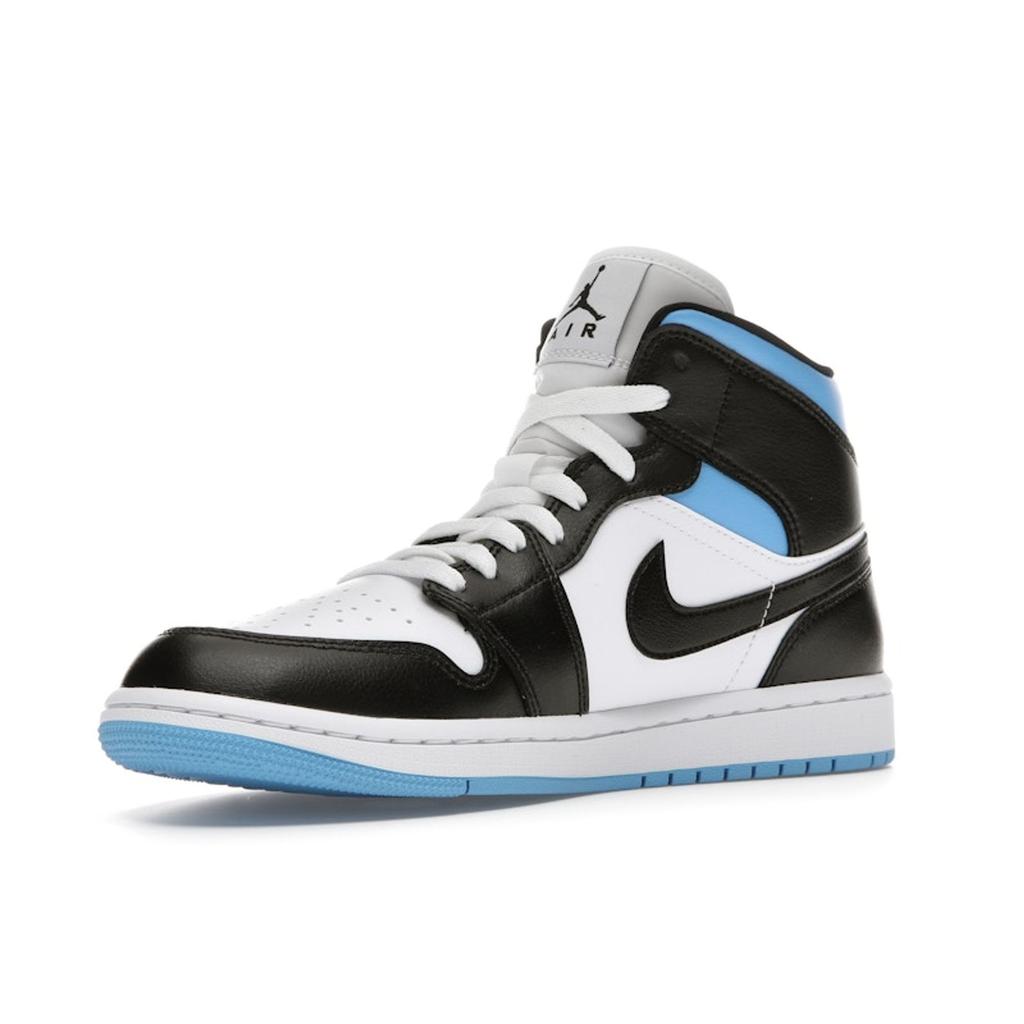 Air Jordan 1 Mid University Blue Women Sneakers White Black BQ6472-102