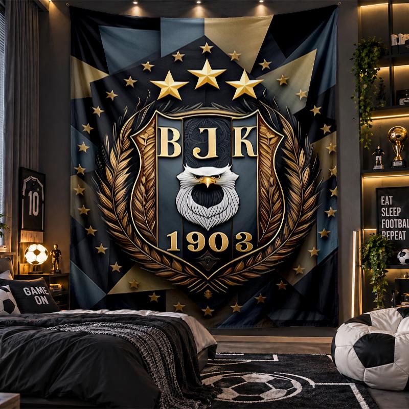 Wandbehang Tapisserie Beşiktaş FC Druckstoff für Wohnzimmer Schlafzimmer Heimdekoration