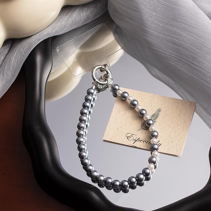 Internet Celebrity Bead Universal Mobile Phone Lanyard Ins Style New Anti Loss Short High-end Opposite Sex Wrist Strap Chain
