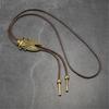 Stylish PU Leather Bolo Tie Necklace With Alloy Accents Stylish Wax Cord Necktie For Men Women Fashion Accessories