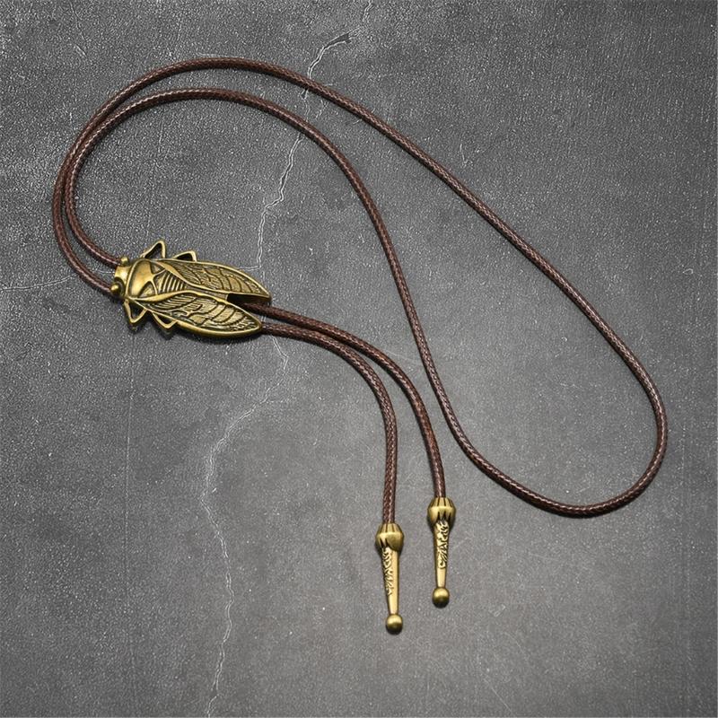 Stylish PU Leather Bolo Tie Necklace With Alloy Accents Stylish Wax Cord Necktie For Men Women Fashion Accessories