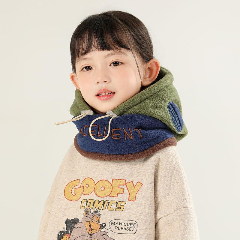 

Children s warm integrated scarf, mask cap, windproof fleece thickened ear protector, plush cap for boys and girls, baby pullover cap one size fits all рожевий