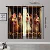 2pcs, Curtain Popular Chicken Theme Machine Washable Fabric (without Rod) Decorations Clearance Use for Room, Kitchen, Study,