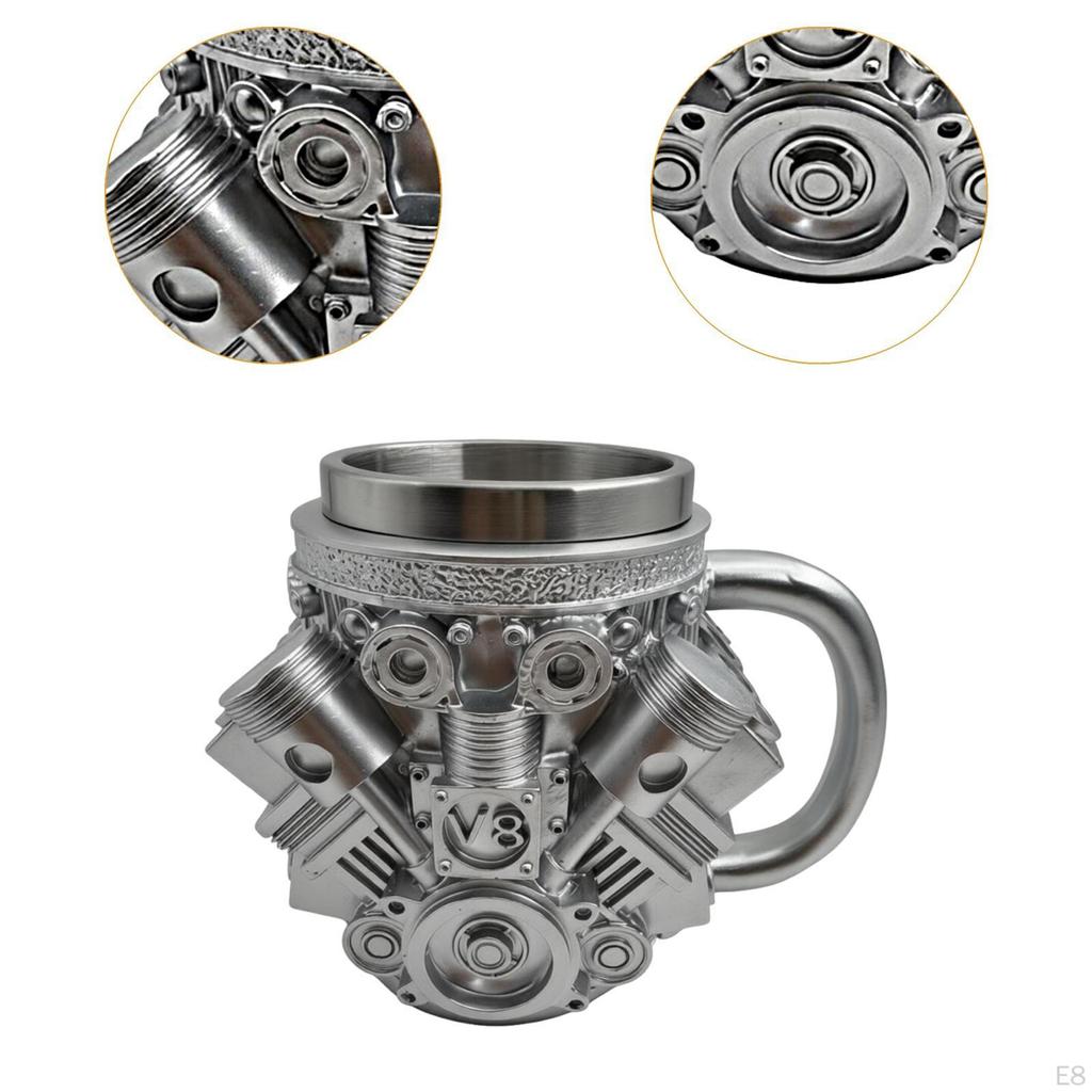 Engine Coffee Mug Car Model Heat Resistant Creative Reusable Drink Cup with Handle for