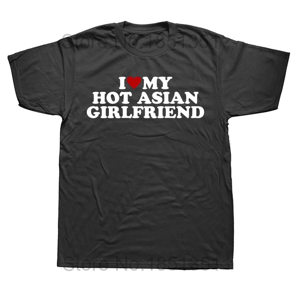 Ich liebe meine heiße asiatische Freundin T-Shirt T-Shirts Kleidung Lustiges T-Shirt Klassisches Geschenk Ich liebe asiatische Mädchen Kurzarm Kleidung Top T-Shirt