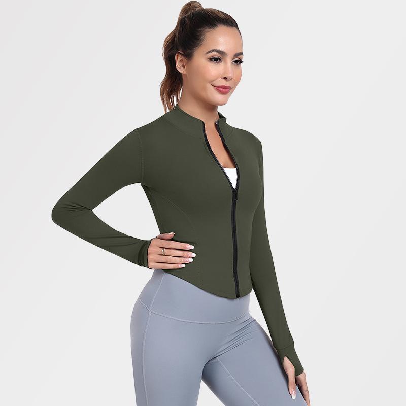 

Women s Slim Fit Long Sleeve Yoga Jacket with Stand Collar XL