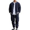 Zweiteiliger Herren-Trainingsanzug im europäischen und amerikanischen Stil für Frühling und Herbst, Baseballjacke mit Stehkragen und langen Hosen, lässige Oberbekleidung, lockerer Sport-Trainingsanzug