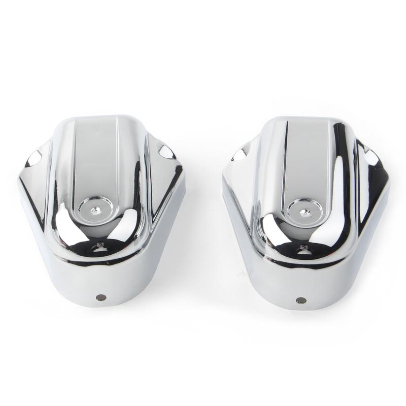1Pair Motorcycle Bar Shield Rear Axle Cover Swingarm Cap ABS For Harley Softail FLSTC FLSTN 2008- Chrome / Black