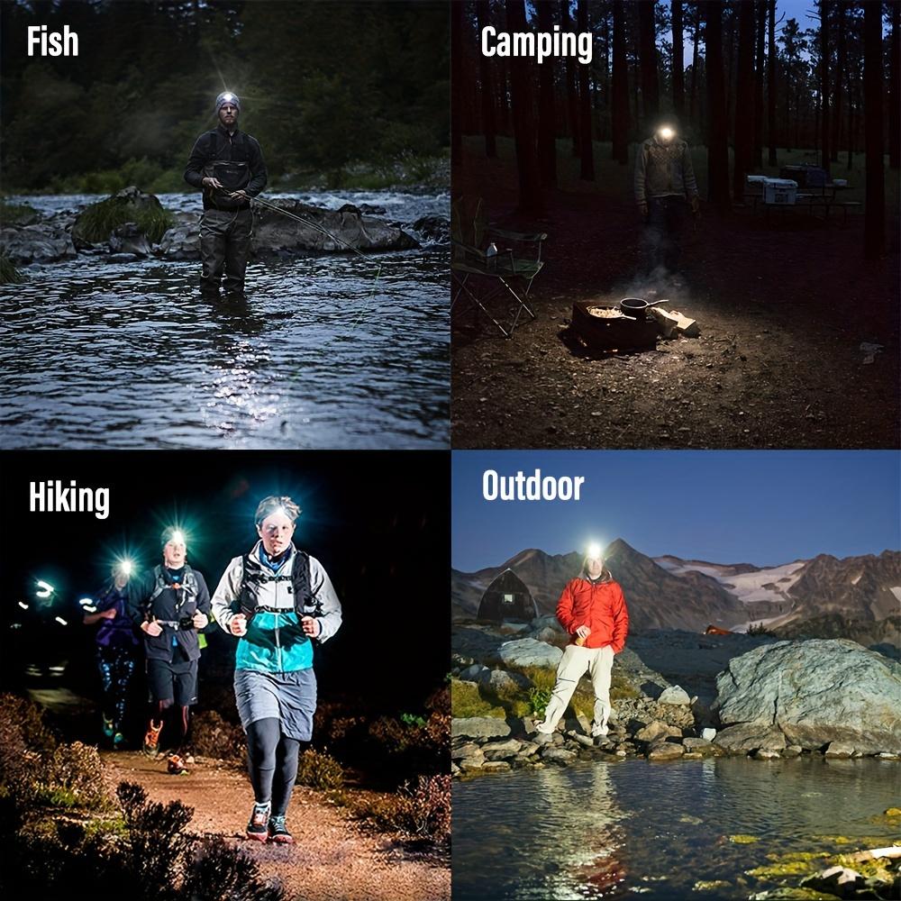 Super bright LED fishing headlamp, Rechargeable headlamp,Long lasting, With intelligen,Suitable for adventure,Outdoor, Hiking
