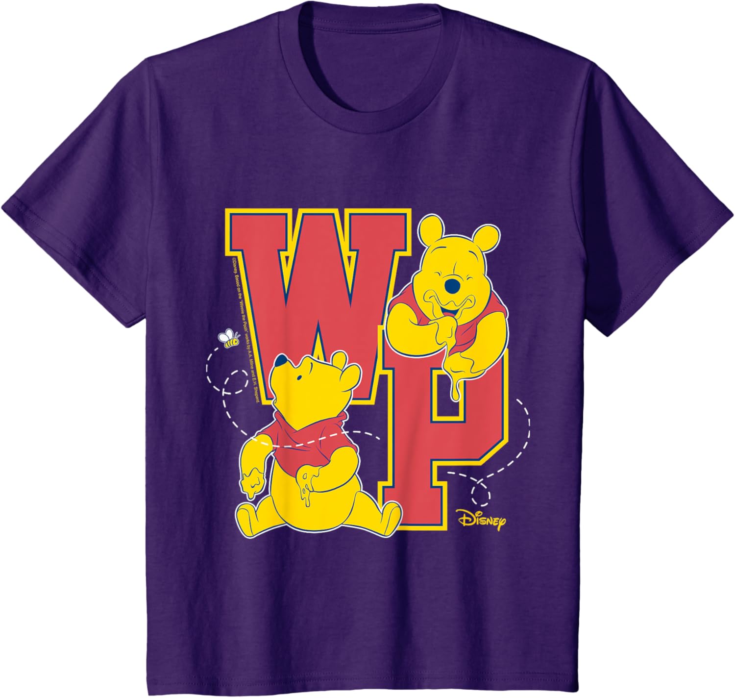 New Winnie The Pooh - Collegiate Pooh Eating Honey Fashion Casual T-Shirt S-4XL Four Seasons XL