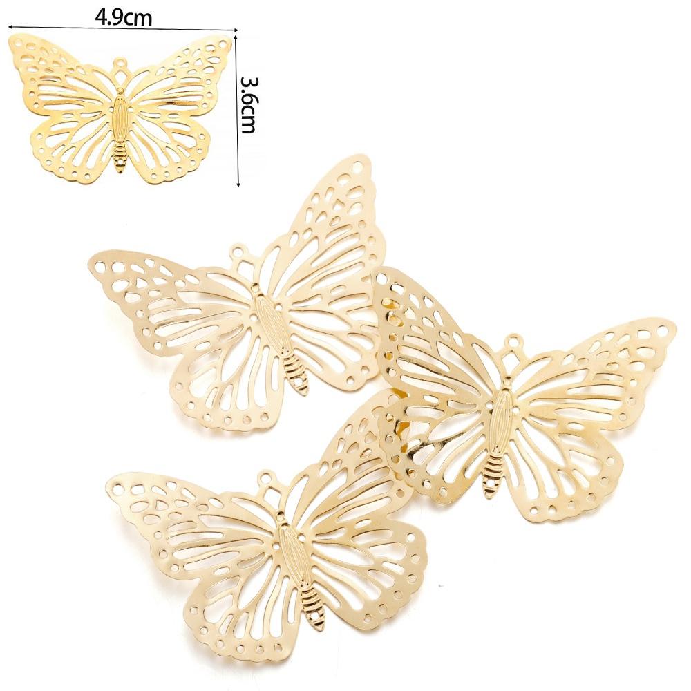 20/30Pcs Butterfly Filigree Wraps Metal Charm Pendant Connectors Crafts for DIY Jewelry Making Accessories Supplies