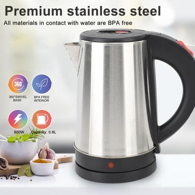 Wasserkocher Edelstahl Schnellkochend Automatische Abschaltung Elektrischer Wasserkocher für Kaffee Tee 0,8L