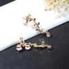 Vintage Rose Flower Cuff Earrings Trendy Rose Flower Climber Crawler Earrings Sparkly Metal Leaf Ear Cuff for Women Girl