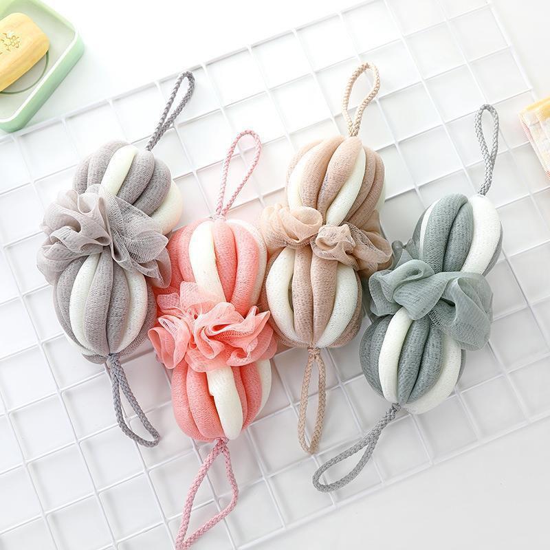 Two-Color Bath Loofah - Durable, Cute Shower Ball for Adults and Young Girls, Back Scrubber Bath Flower.